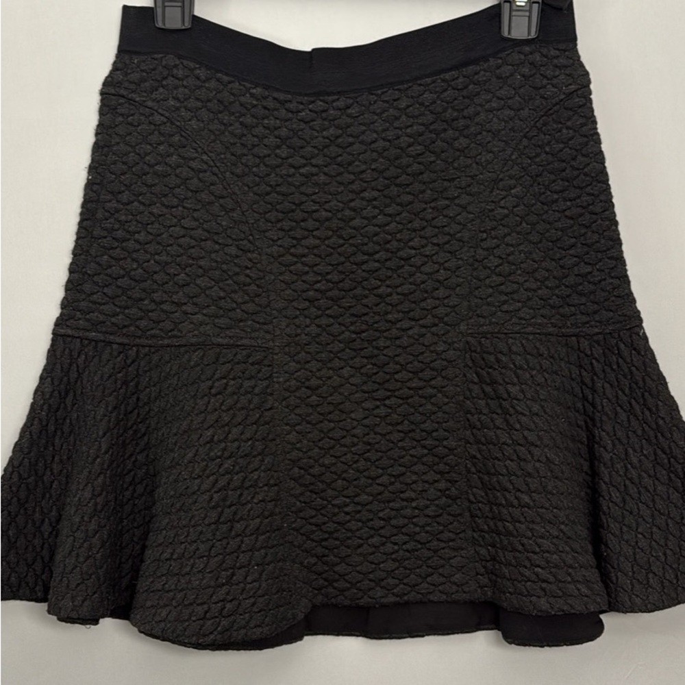 Rebecca Taylor Black Textured Midi Skirt